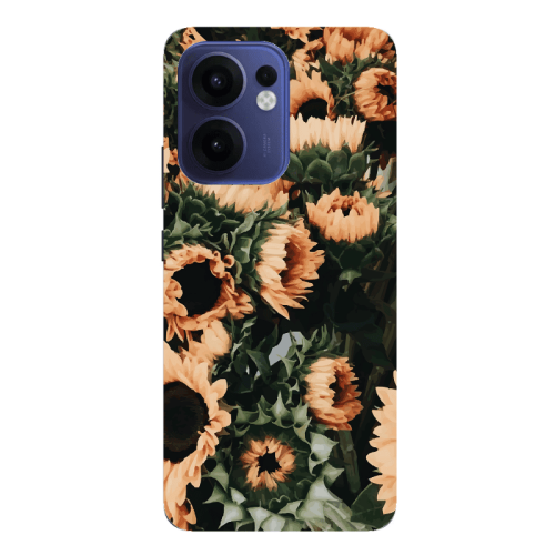 Oppo Reno 13 F Sunflowers Transparent Silicone TPU Θήκη